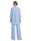 ChicSew Unique Three Piece Chiffon Mother Of The Bride Pant Suits With Asymmetrical Neckline