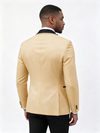Classic 1 Piece Gold Men's Suit with Regular Fit and Sophisticated Peak Lapel