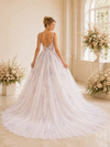 ChicSew Unique Spaghetti Straps A-Line Lace Tulle Maxi Wedding Dresses With Long Train