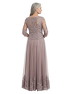 ChicSew Elegant Lace Mother Of The Bride Gown With Sleeves V-Neck A-Line Tulle Formal Dress