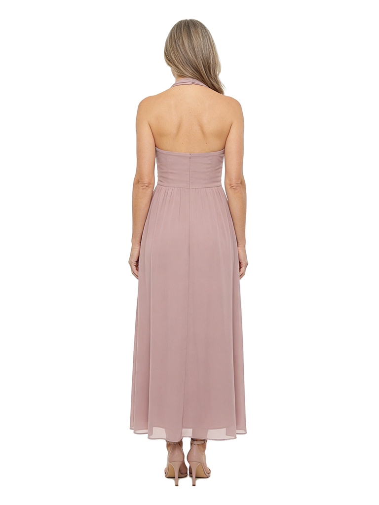 ChicSew Halter Sleeveless Chiffon A-Line Ankle Length Romantic Mother of the Bride Dress