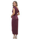 ChicSew Asymmetrical Straps Ruched Satin Sheath Mother Of The Bride Dress