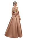 Chicsew Floral Embroidery Mesh Jumpsuit With Overskirt Mother of the Bride Pant Suit Formal Evening Wear