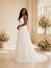 ChicSew Sexy V-Neck A-Line Chiffon Maxi Long Wedding Dress With Pleats