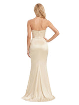 ChicSew Strapless Soft Satin Mermaid Ruched Bridesmaid Dresses For Formal Occasions