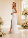 ChicSew Fancy Sweetheart Mermaid Pleated Chiffon Floor-Length Wedding Dress With Side Slit