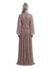 ChicSew High-Neck A-Line Chiffon Sequin Mother Of The Bride Dresses With Long Sleeves Floor-Length