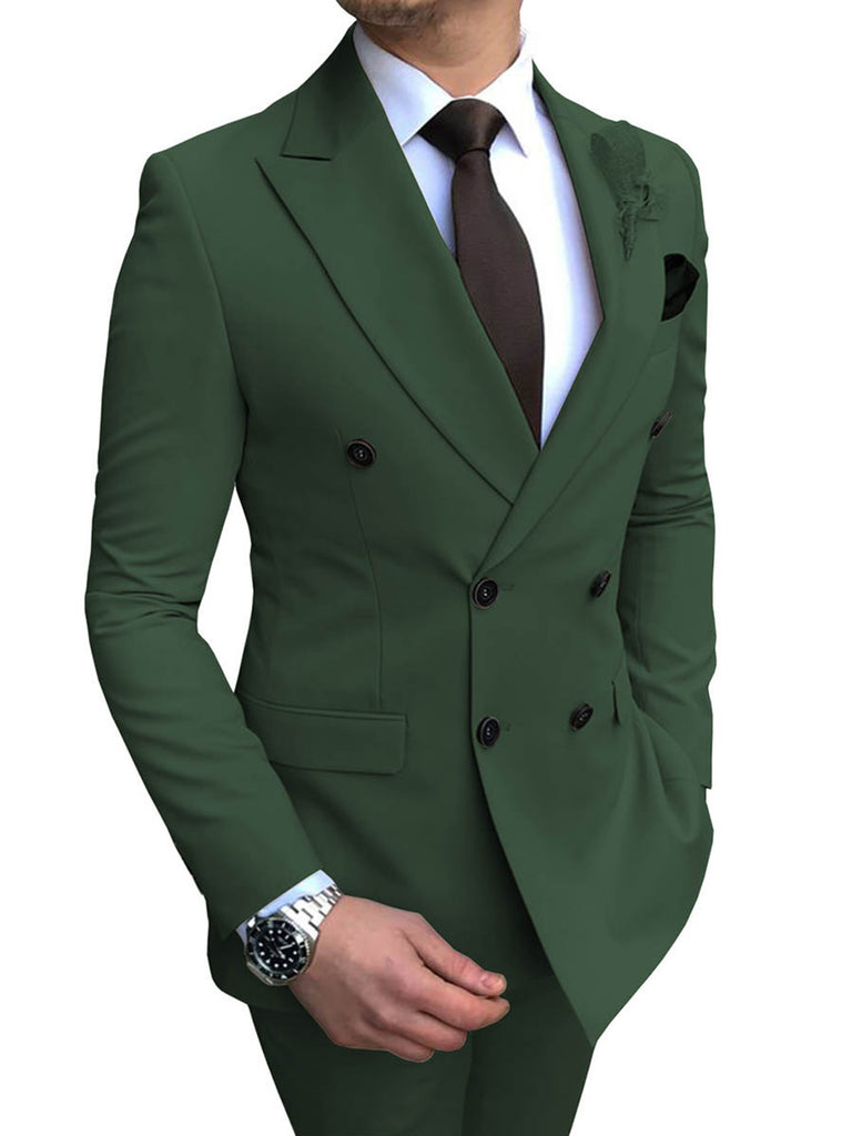 Olive Green Mens Slim Fit Suit Tuxedo 2-Piece Suits CN446