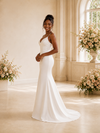 ChicSew Modern Sexy Spaghetti Straps Crepe Long Mermaid Wedding Dress