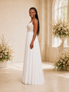 ChicSew Fancy Spaghetti Straps Lace Chiffon A-Line Maxi Wedding Dress With Applique