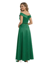 Mother Of The Groom Off Shoulder Sleeveless A-Line Soft Satin Floor-Length