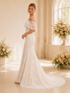 ChicSew Classy Romantic Off The Shoulder Mermaid Lace Long Wedding Dress With Train
