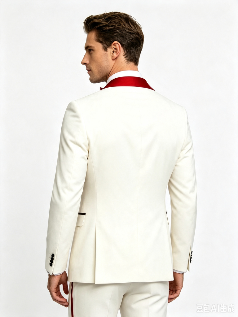 Color Blocking 3 Piece Men's Suit with Regular Fit and Sophisticated Peak Lapel