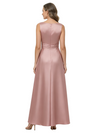ChicSew Fancy Sleeveless Satin A-Line Ruched Mother Of The Groom Evening Gowns