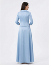 ChicSew V-Neck 3/4 Sleeve Satin A-Line Floor-Length Elegant Mother of the Bride Dresses