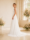 ChicSew Elegant Fancy Illusion Sleeveless Lace Applique Chiffon A-Line Maxi Wedding Dress