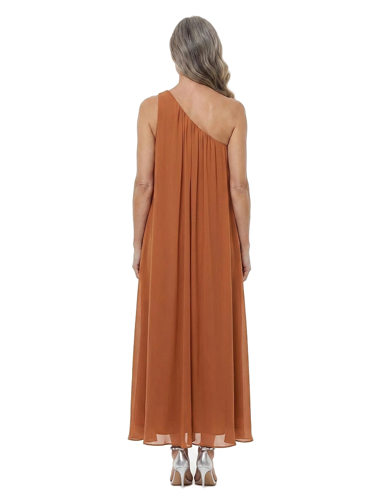 ChicSew One Shoulder Sleeveless Flowy Chiffon Ankle-Length A-Line Mother of the Bride Dress