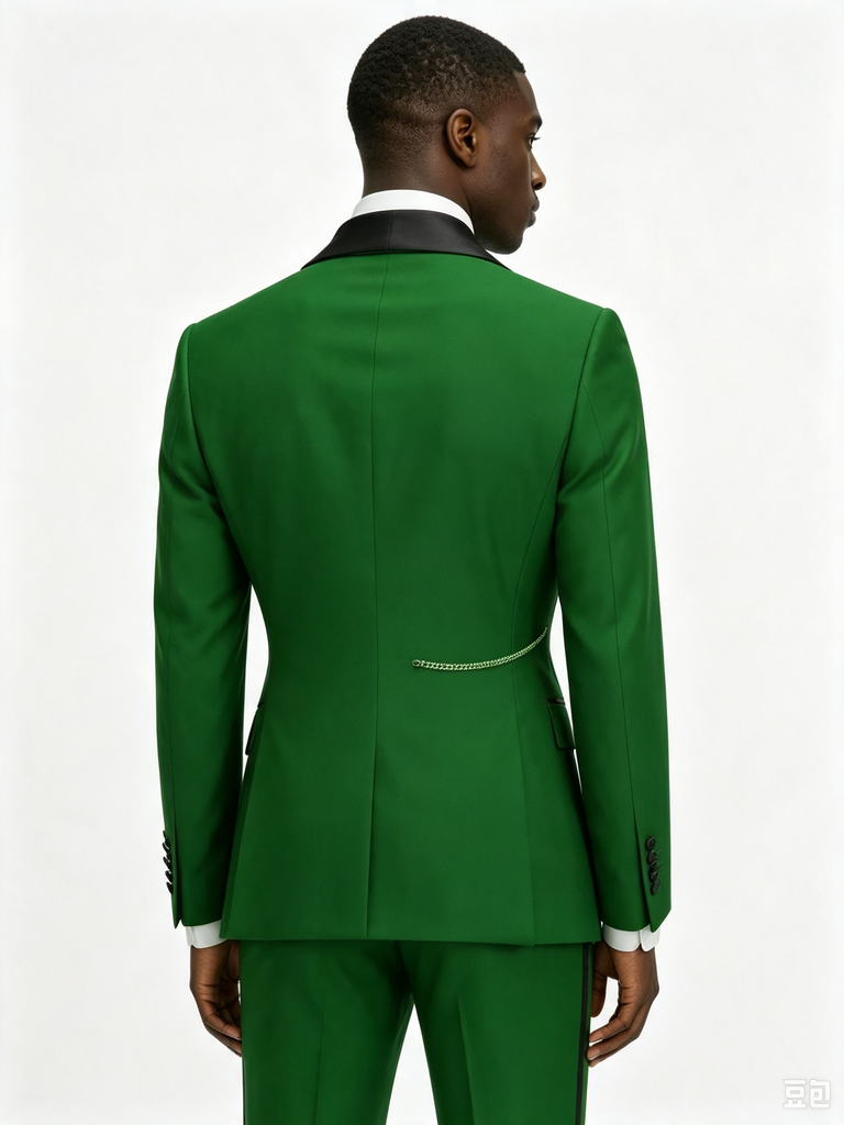 Classic 1 Piece Green Men's Suit with Regular Fit and Sophisticated Peak Lapel