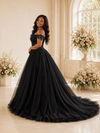 ChicSew Elegant Off The Shoulder Tulle A-Line Maxi Wedding Dress With Lace Applique