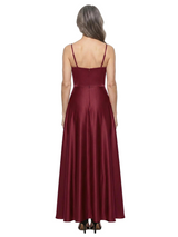 ChicSew Spaghetti Straps Sweetheart Soft Satin Floor-Length A-Line Mother of the Bride Dress