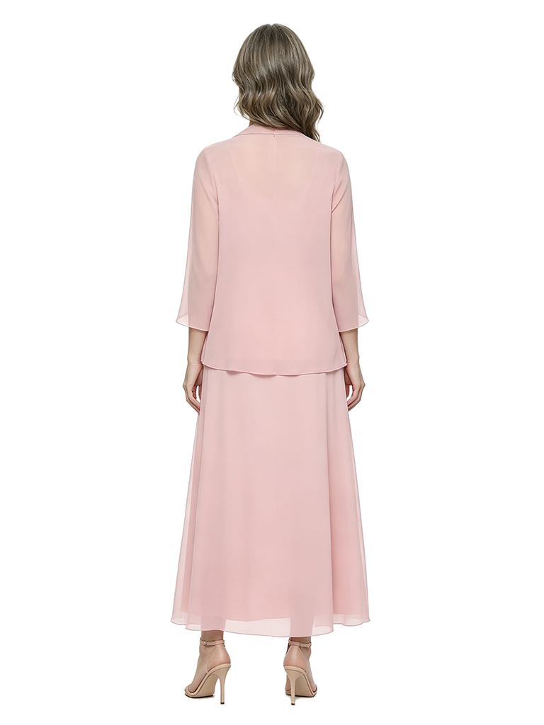 ChicSew Scoop Long Sleeve Chiffon Jacket A-Line Mother Of The Bride And Groom Dresses