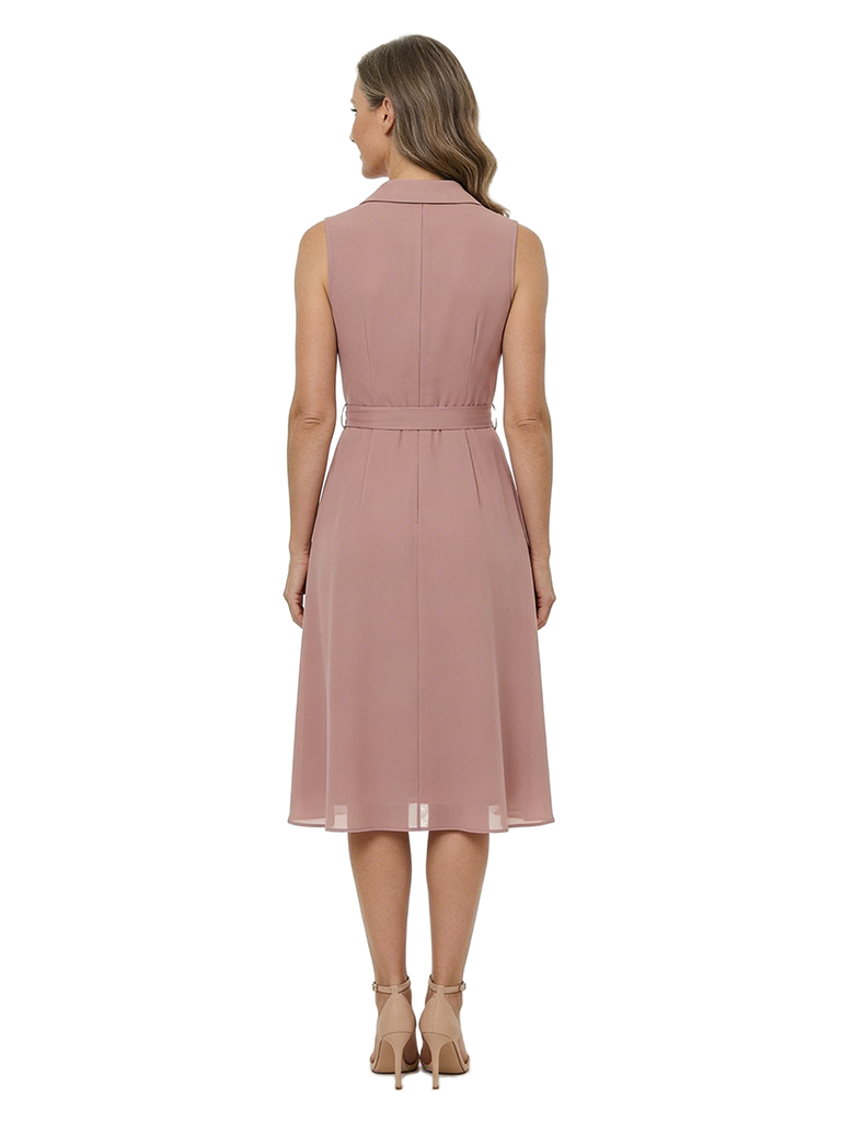 ChicSew Pretty V-Neck Sleeveless Knee-Length Chiffon Mother Of The Groom Dress With Belt