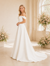 ChicSew Elegant A-Line Crepe Off The Shoulder Ruched Floor-Length Wedding Dresses