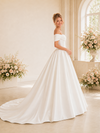 ChicSew Fancy Satin A-Line Off The Shoulder Boning Floor-Length Wedding Dresses