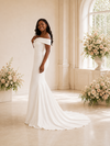 ChicSew Elegant Mermaid Off The Shoulder Crepe Maxi Long Wedding Dress