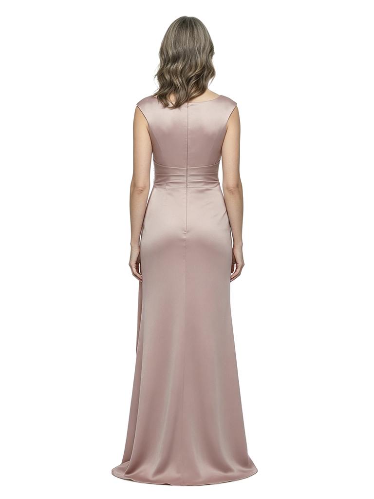 ChicSew Fancy Scoop Ruched Silky Satin Mermaid Mother Of The Groom Evening Gowns