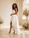 ChicSew Fancy Strapless Sweetheart Ruching Sleeveless Sheath High-Low Wedding Dress