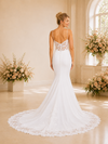 ChicSew Sexy Spaghetti Straps Mermaid Lace Tulle Sleeveless Wedding Dress With Long Train