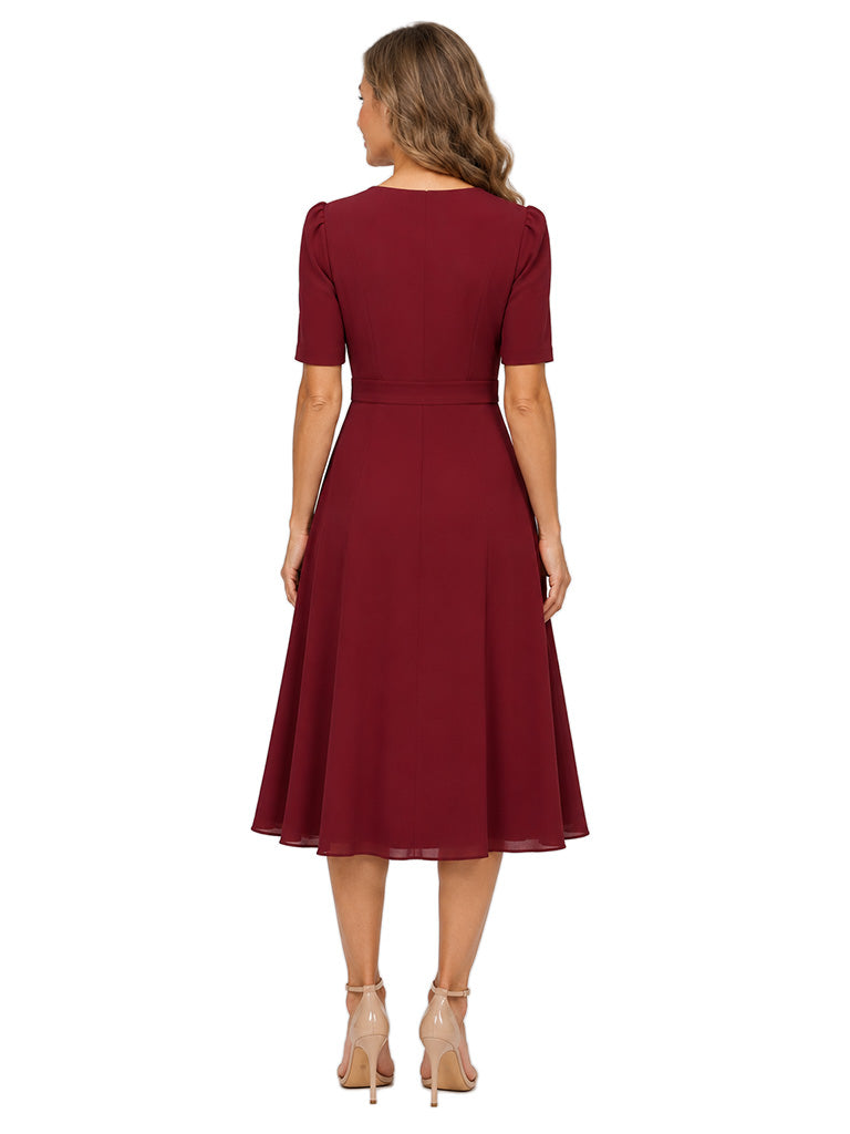 ChicSew Jewel Short Sleeve Chiffon A-Line Romantic Mom Of The Groom Dresses