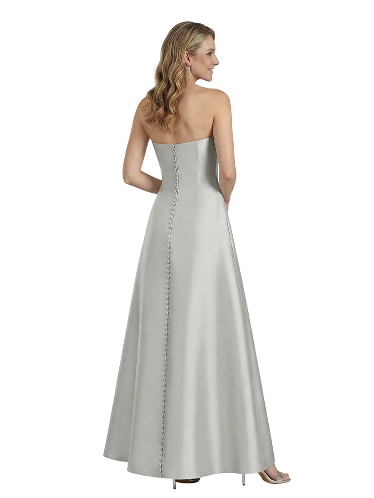 Modern One Shoulder Bow Detail A-Line Satin Mother Of The Bride Gown