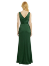 Simple Spaghetti Straps V-Neck Side Slit Floor-Length Satin Mother Of The Bride Dresses