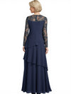 Elegant Lace Long Sleeves Chiffon A-Line Mother Of The Bride Dresses