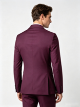Classic 1 Piece Mulberry Men's Suit with Regular Fit and Sophisticated Peak Lapel