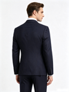 Classic 1 Piece Dark Navy Men's Suit with Regular Fit and Sophisticated Peak Lapel Vertical Strips