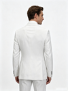 Classic 2 Piece White Men's Suit with Regular Fit and Sophisticated Peak Lapel