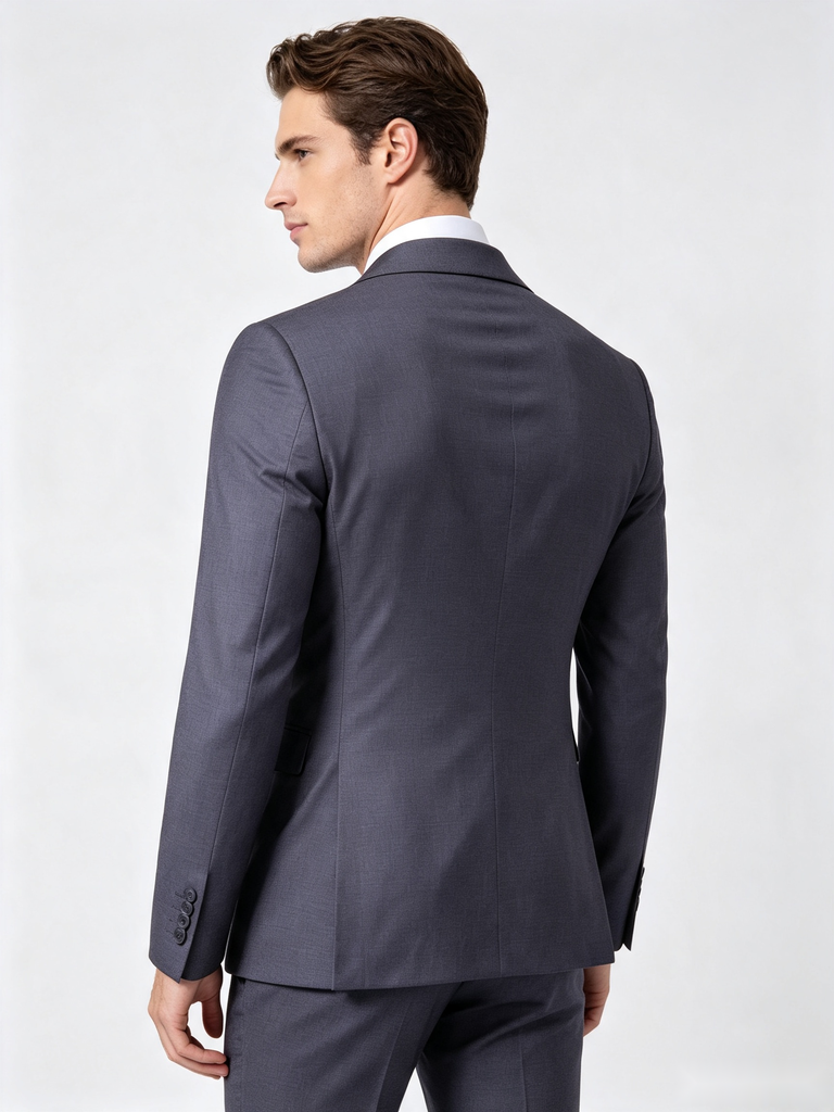 Classic 2 Piece Dark Grey Men's Suit with Regular Fit and Sophisticated Peak Lapel