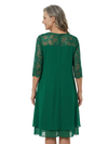 ChicSew A-Line Modern 3/4 Sleeves Chiffon Mother Of The Groom Dress With Lace Applique Knee Length