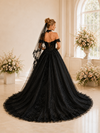 ChicSew Elegant A-line Off The Shoulder Boning Glitter Tulle Long Wedding Dresses