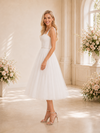 ChicSew A-line Sweetheart Boning Midi Lace Tulle Short Wedding Dresses Online