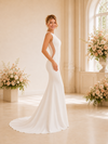ChicSew Unique Bateau Sleeveless Mermaid Crepe Maxi Long Wedding Dresses