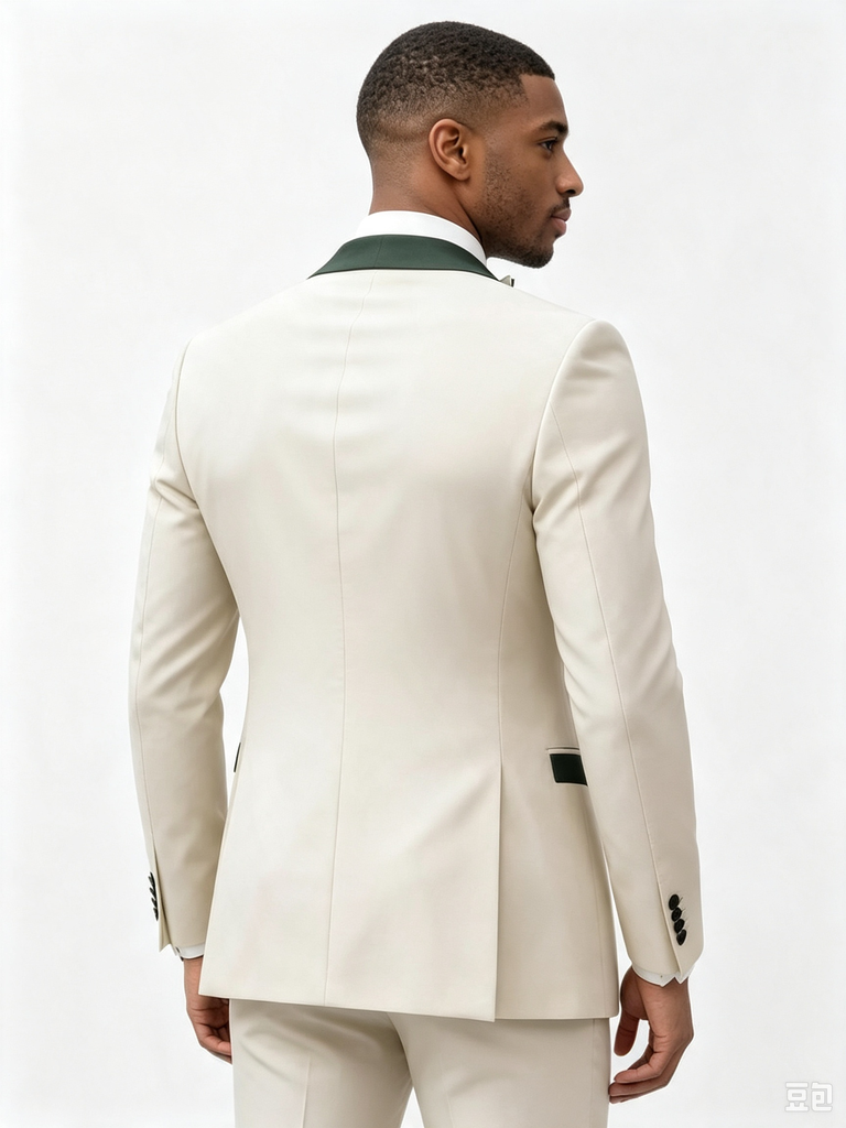 Color Blocking 2 Piece Men's Suit with Regular Fit and Sophisticated Peak Lapel