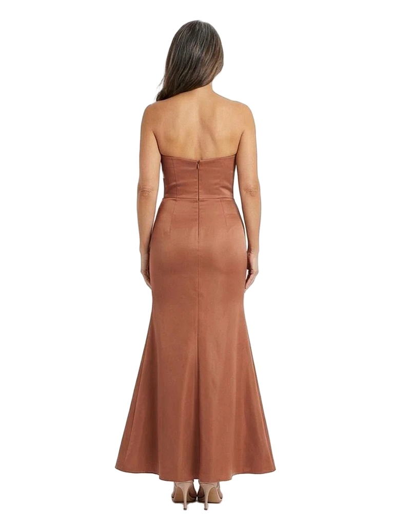 ChicSew Strapless Folded Bodice Satin Ankle-Length Mermaid Mother of the Bride Dress