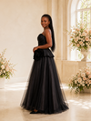 ChicSew Modern Satin Sweetheart A-Line Maxi Tulle Wedding Dress With Flower