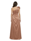 ChicSew Unique One Shoulder Silky Satin Mother Of The Groom Gown Rosette Detail Side Slit