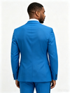 Classic 3 Piece Royal Blue Men's Suit with Regular Fit and Sophisticated Peak Lapel