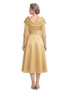 ChicSew Elegant Silky Satin A-Line Tea-Length Mother Of The Bride Dress With Half Sleeves
